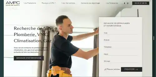 Capture d'écran du site AMPC Plomberie